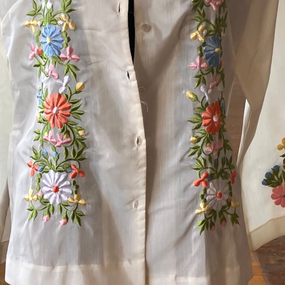 1950/60s vintage embroidered long sleeve shirt - Picture 10 of 13